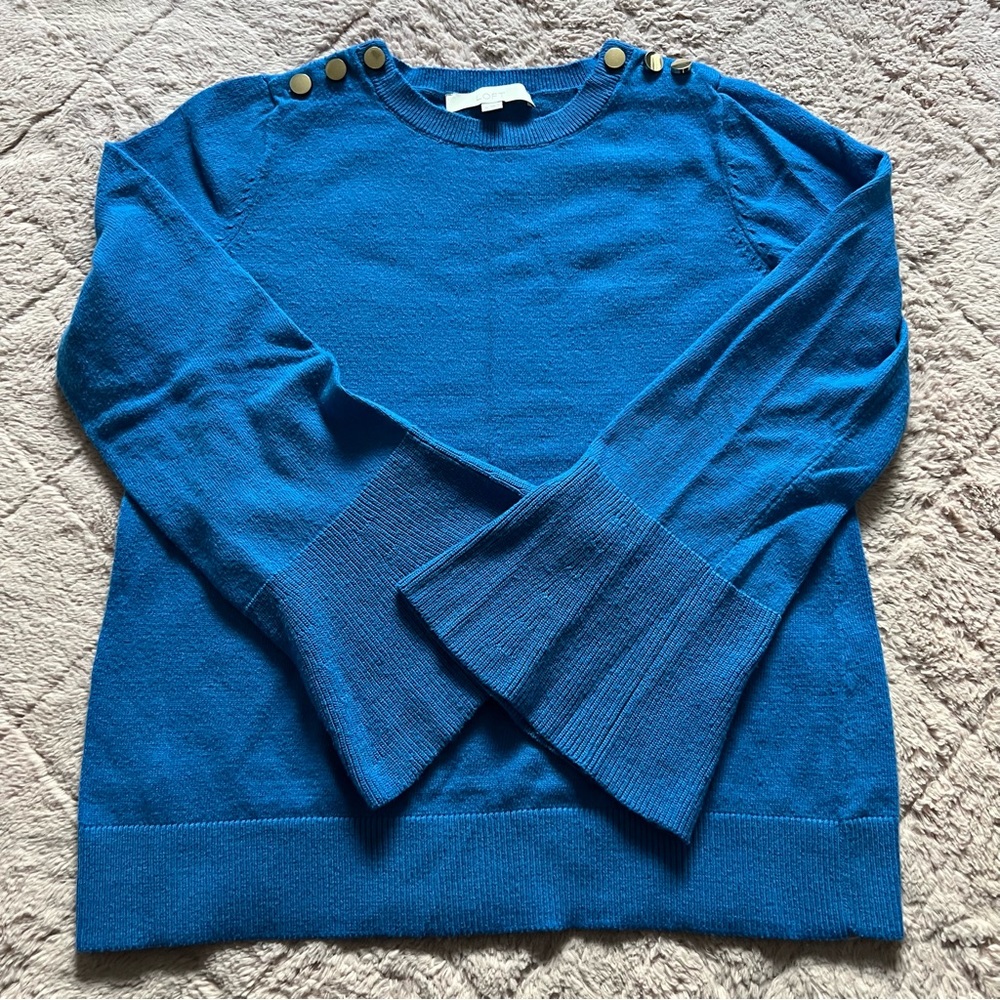 LOFT Bell Sleeve Knit Sweater Preppy Minimalist Capsule Old Money Size M